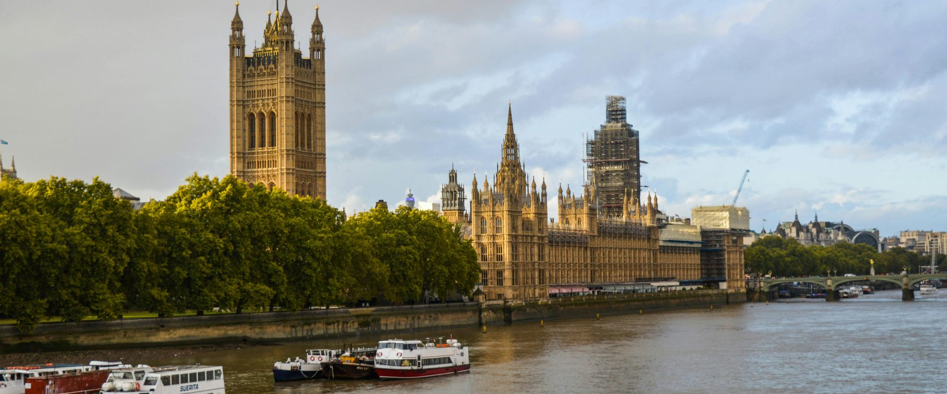 The Palace of Westminster near the River Thames