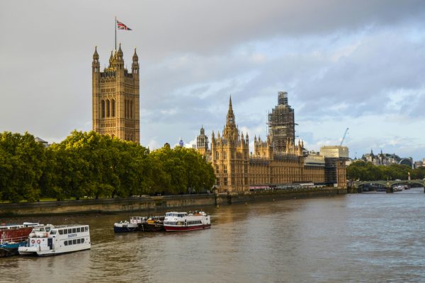 The Palace of Westminster near the River Thames